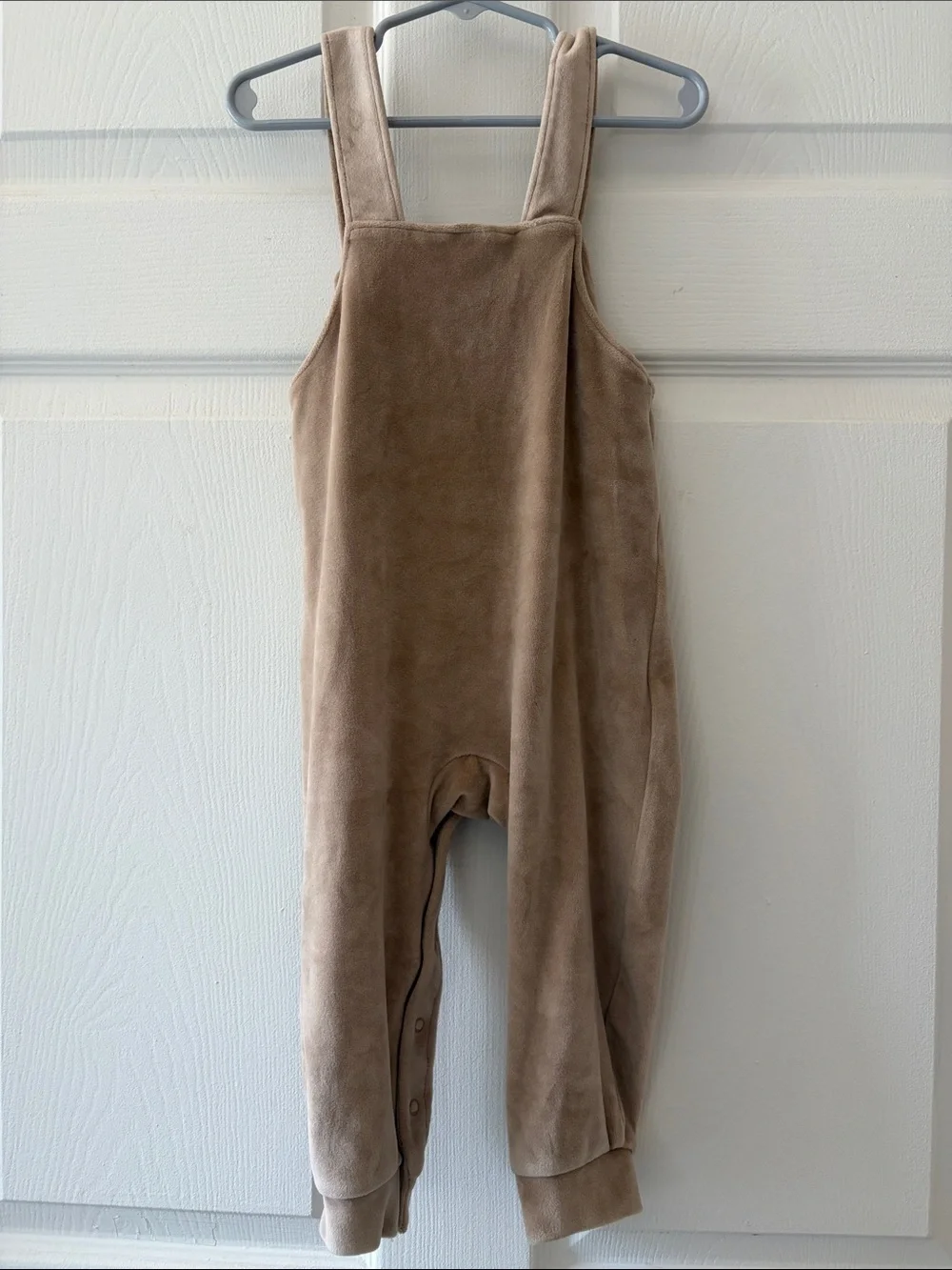 Carter's Tan Plush Bear Romper Overalls